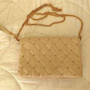 LF Cream Leather Clutch/Crossbody